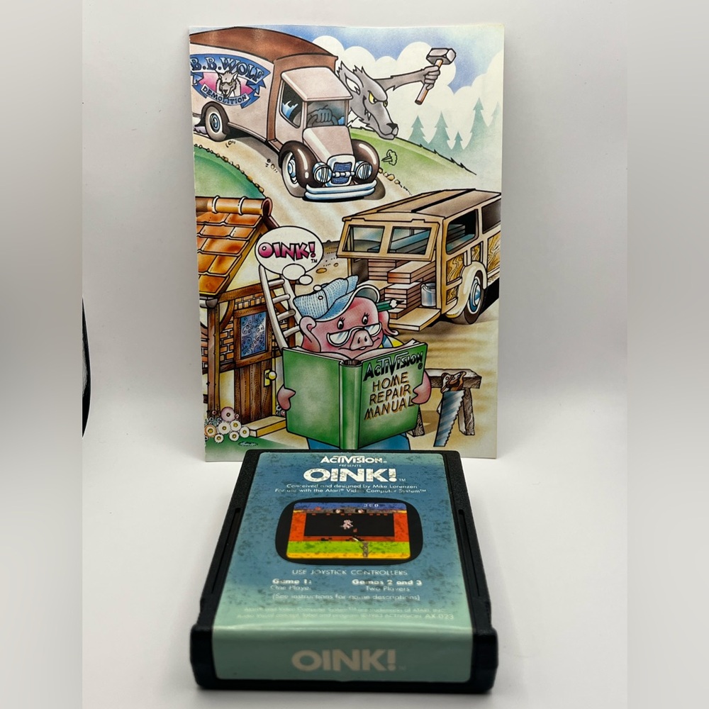 Atari OINK! (Activision) Authentic Game Cartridge with Booklet